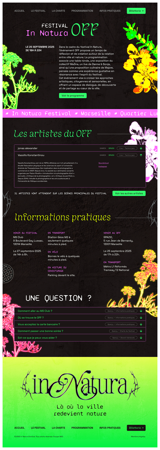 Page du Festival OFF