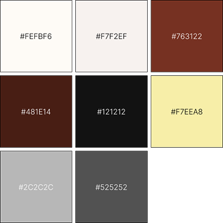 Couleurs du site de Maison Lua : beige, creme et bruns