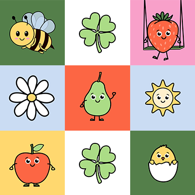 Projet animé, illustrations sur le thème du printemps