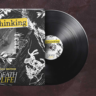 Projet musical, visuel d'une pochet de vinyle avec des illustrations effet rough